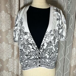 Cathy Daniels 100% cotton Layered Blouse top Black and white Size medium